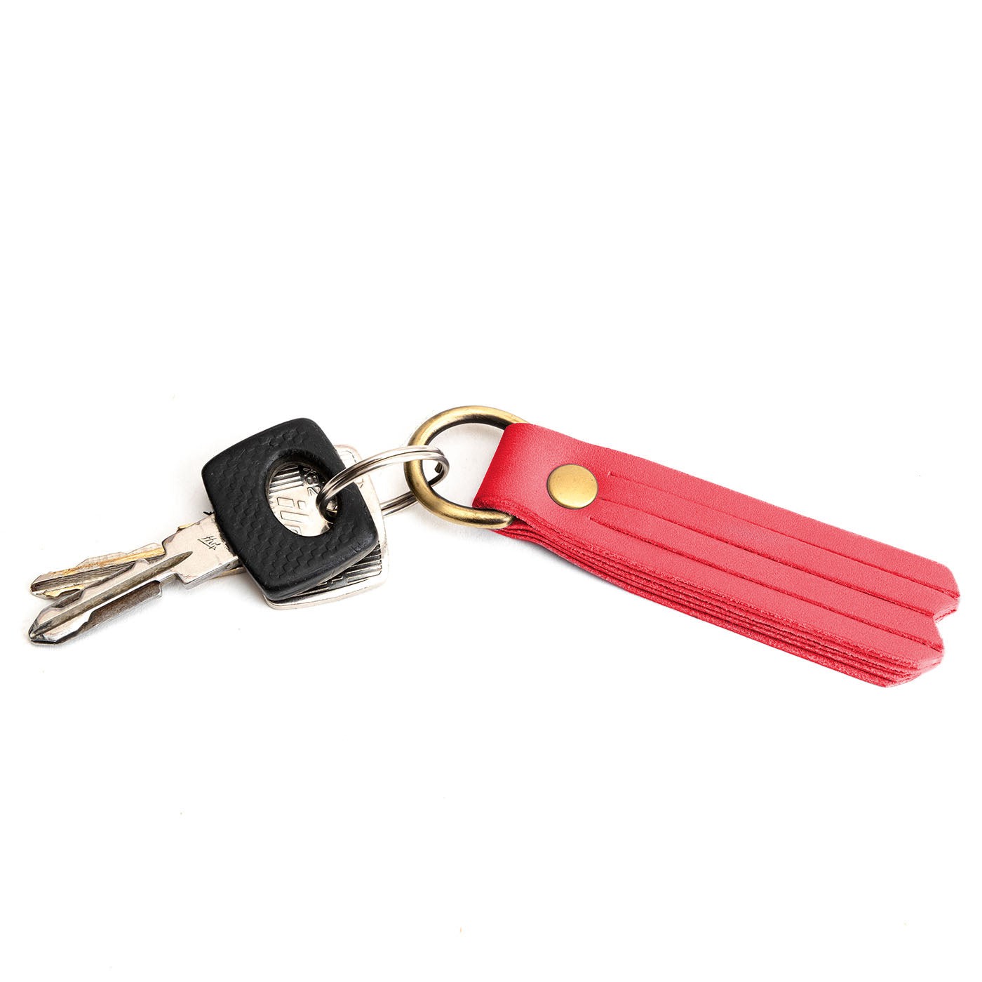 Tulip*Small | slim leather tassel with brass ring