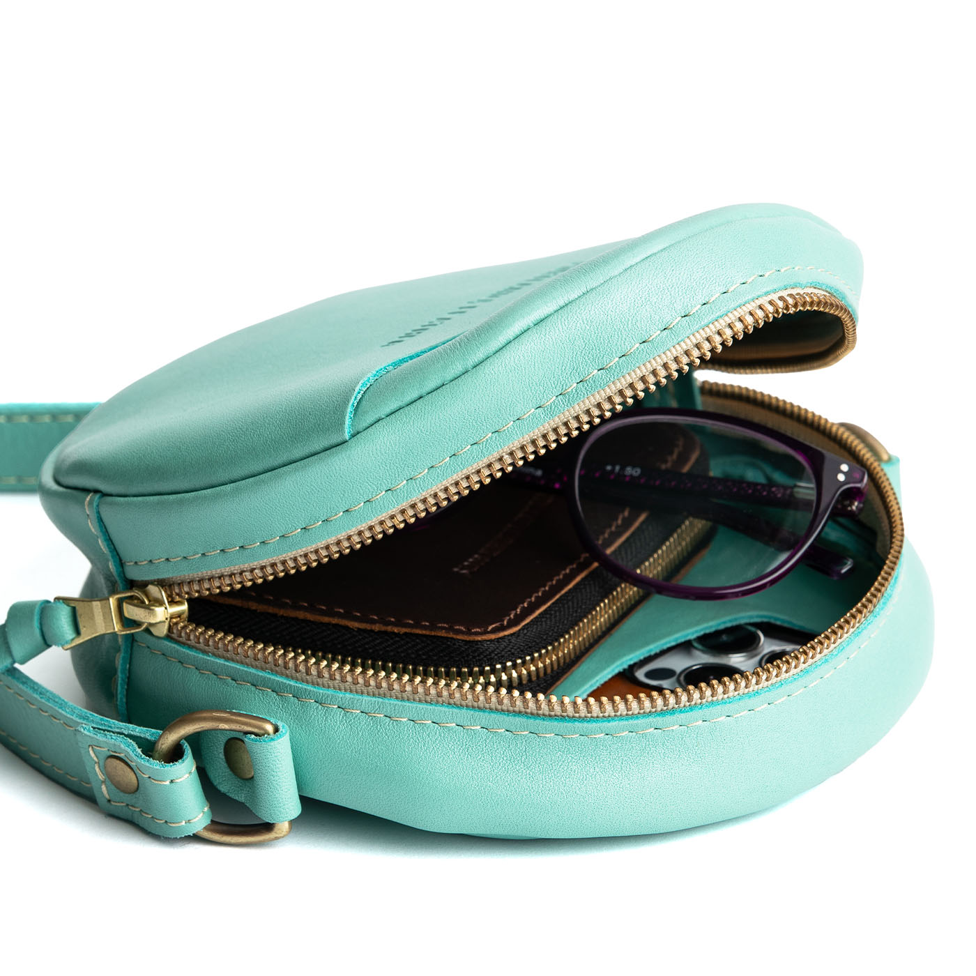 Optical*Small | Circle shaped crossbody bag with top zipper