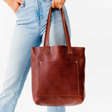 All Color: Nutmeg | handmade leather crossbody tote bag