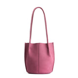 Foxglove | Petite bucket shaped tote bag with matching leather handles