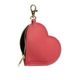 Crimson | top zippered heart shaped pouch with keychain