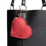 Crimson | top zippered heart shaped pouch with keychain