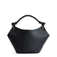 Black*Small | Structured bucket shaped handbag with an adjustable shoulder strap