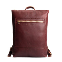 Cinnamon Bear | Rectangular slim leather backpack