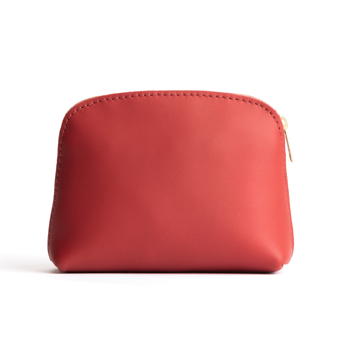 Crimson*Classic | Compact leather pouch with top zipper