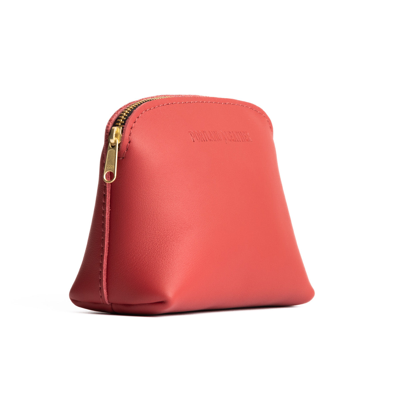 Crimson*Classic | Compact leather pouch with top zipper