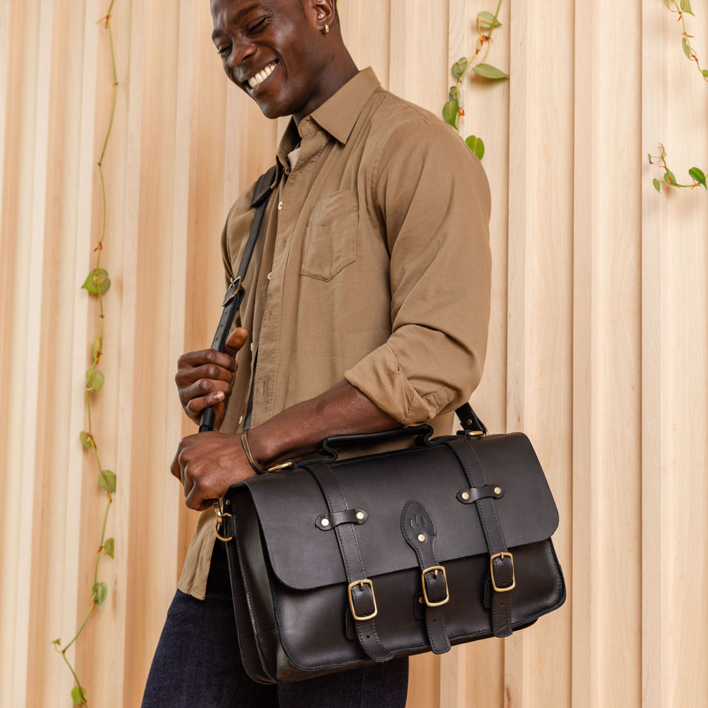 Gifts Under 30 for Men Black Shoulder Bag Messenger Bag 