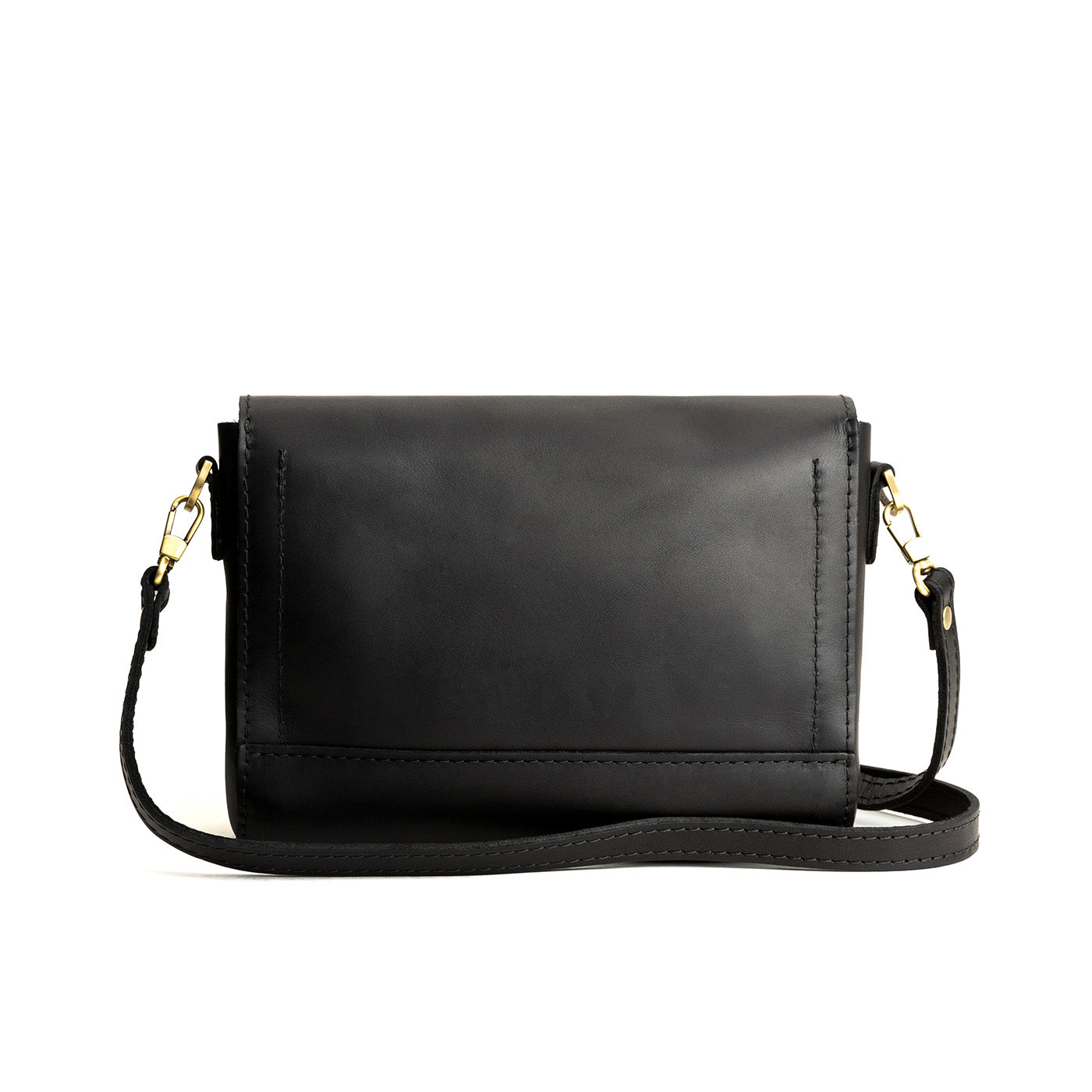 Black*Medium  | Leather Crossbody Bag with Magnetic Messenger Bag Closure Backside