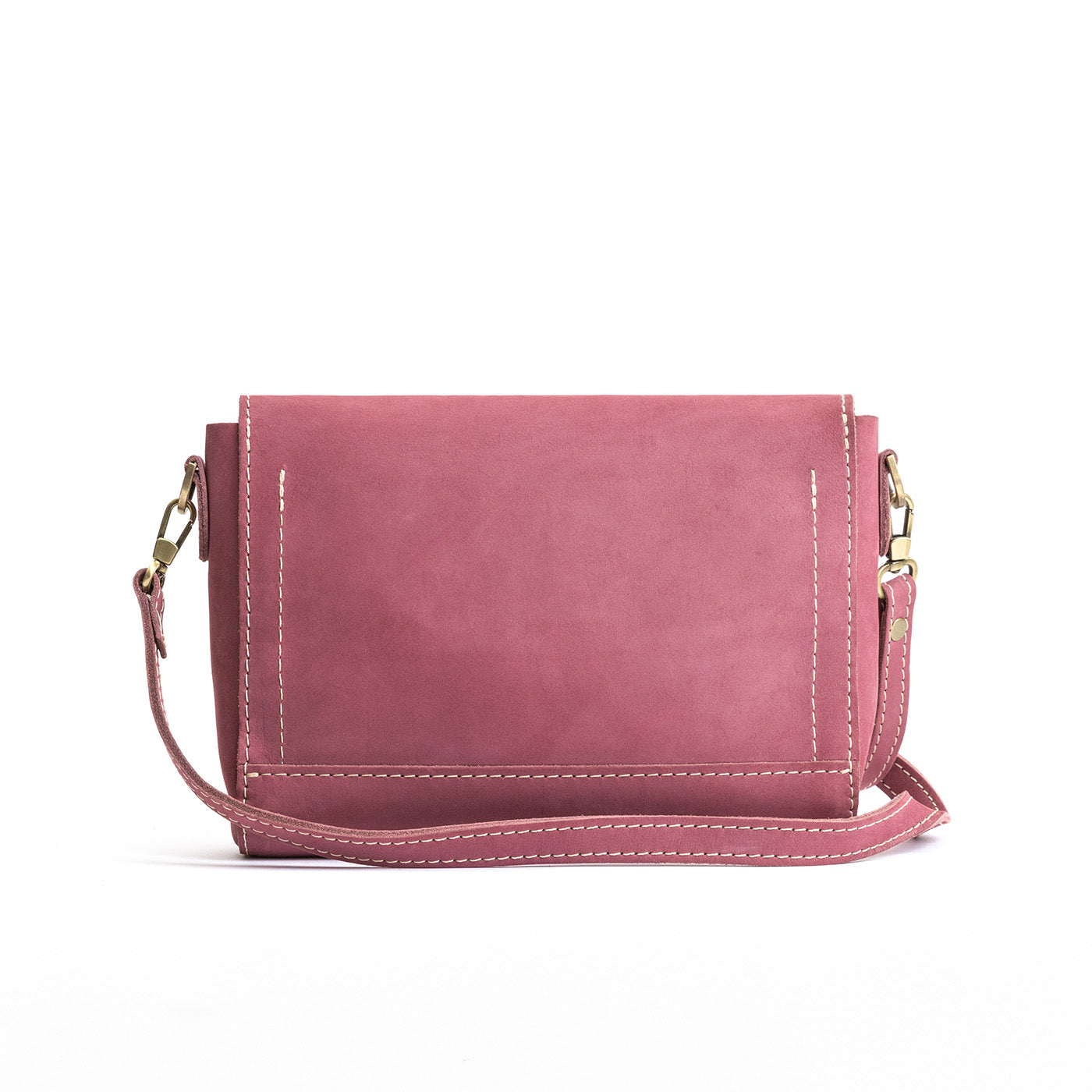 Foxglove*Medium  | Leather Crossbody Bag with Magnetic Messenger Bag Closure Backside