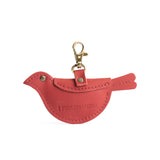 Crimson | Bird shaped pouch with button closure and lobster clasp