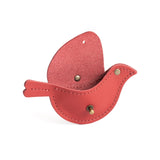 Crimson | Bird shaped pouch with button closure and lobster clasp