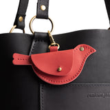 Crimson | Bird shaped pouch with button closure and lobster clasp