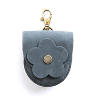 All Color: Storm | U shaped pouch with leather flower applique