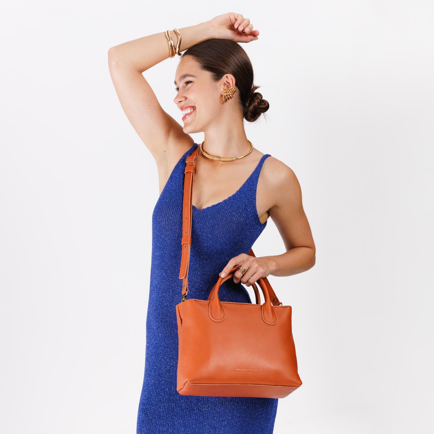 Persimmon*Zipper | Crossbody bag with petite handles