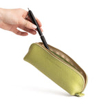 Sugar Snap | Leather pouch with curved seams and top zipper