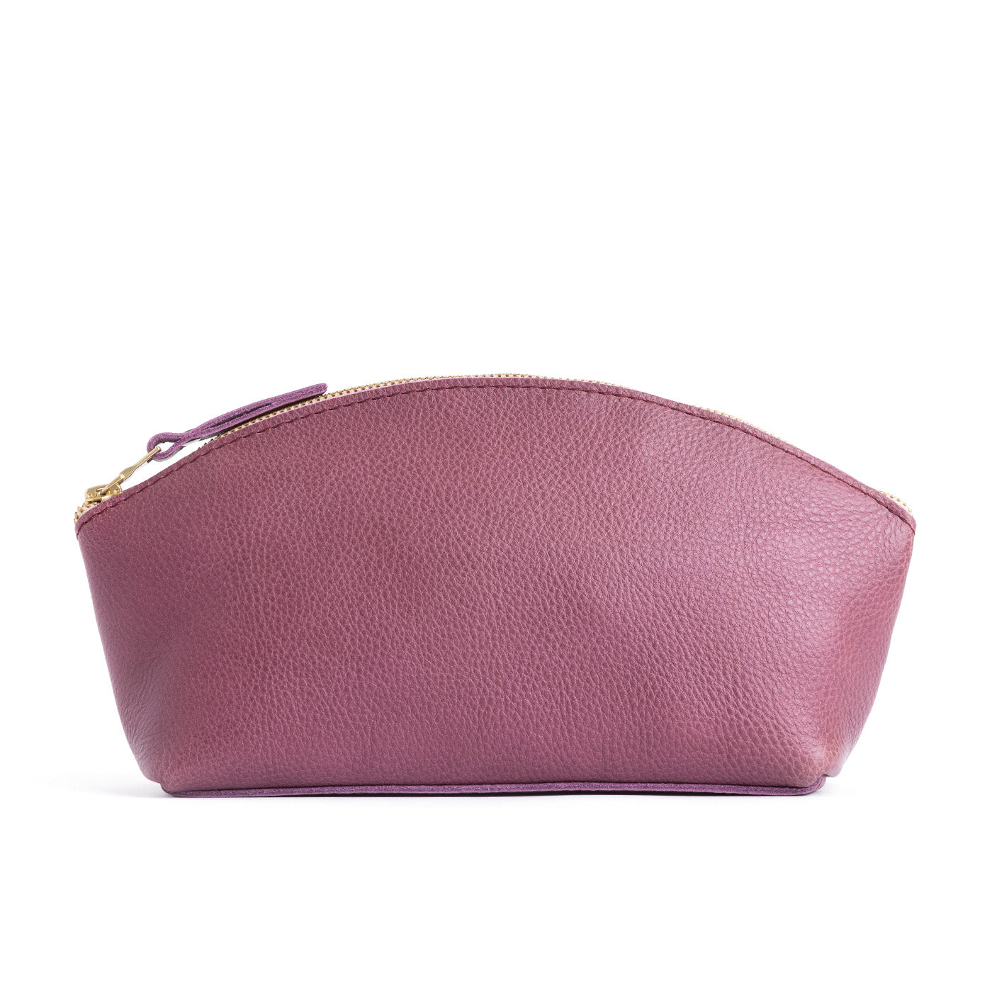 Kyoto*Total Eclipse | Spacious leather makeup bag with curved seams and top zipper