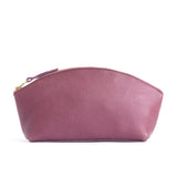 Kyoto Total Eclipse | Spacious leather makeup bag with curved seams and top zipper