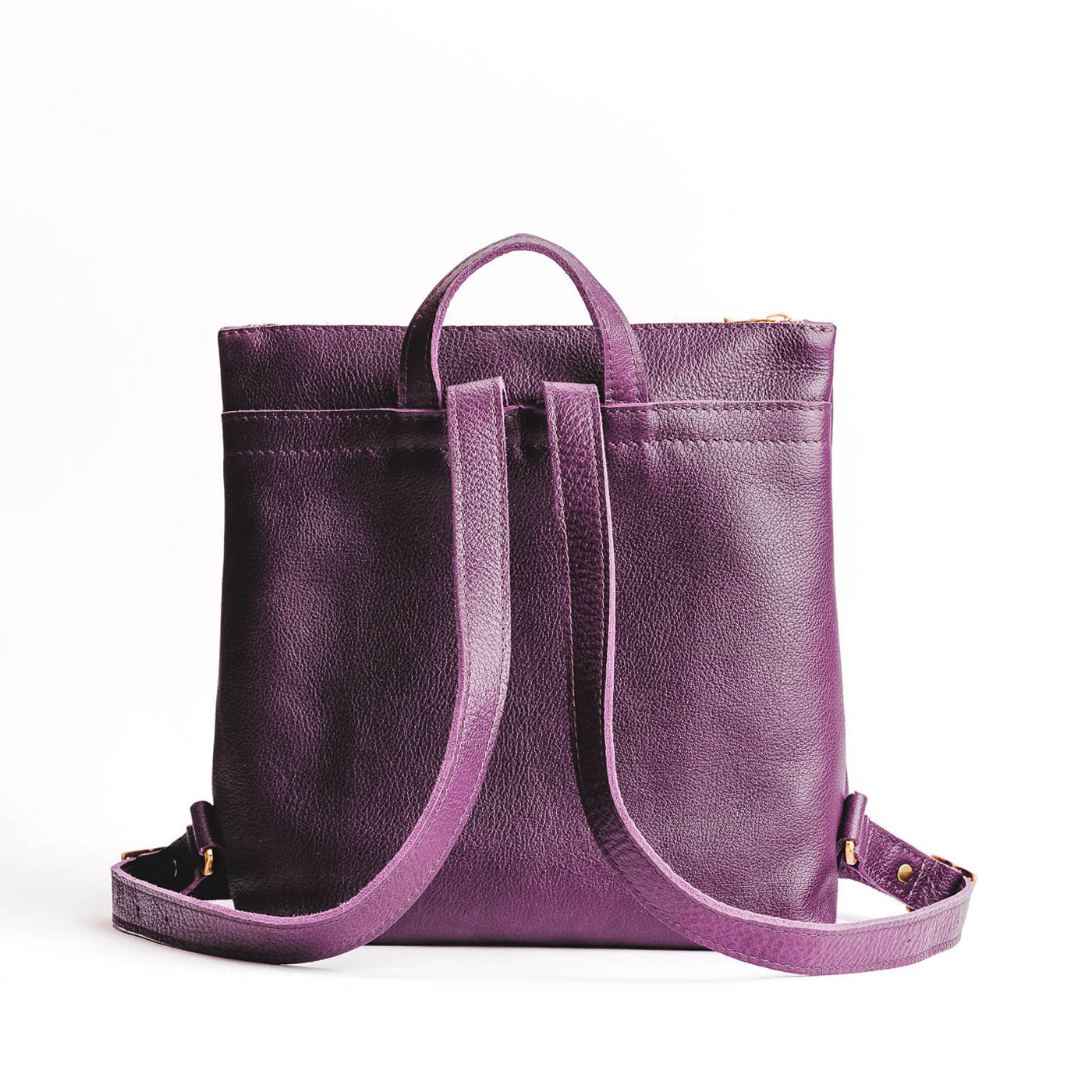 All Color: Plum | Square slim leather tote backpack