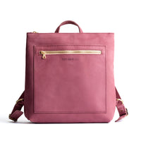 All Color: Foxglove | Square slim leather tote backpack