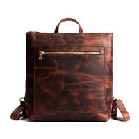 All Color: Lava | Square slim leather tote backpack