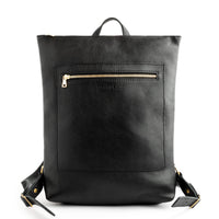 All Color: Pebbled--black | Rectangular slim leather laptop backpack