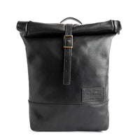 All Color: Pebbled--black | Large leather rolltop backpack