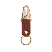 Cognac*Short| leather logo branded keychain 