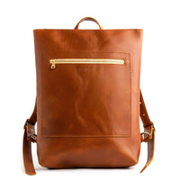 All Color: Honey | Rectangular slim leather laptop backpack