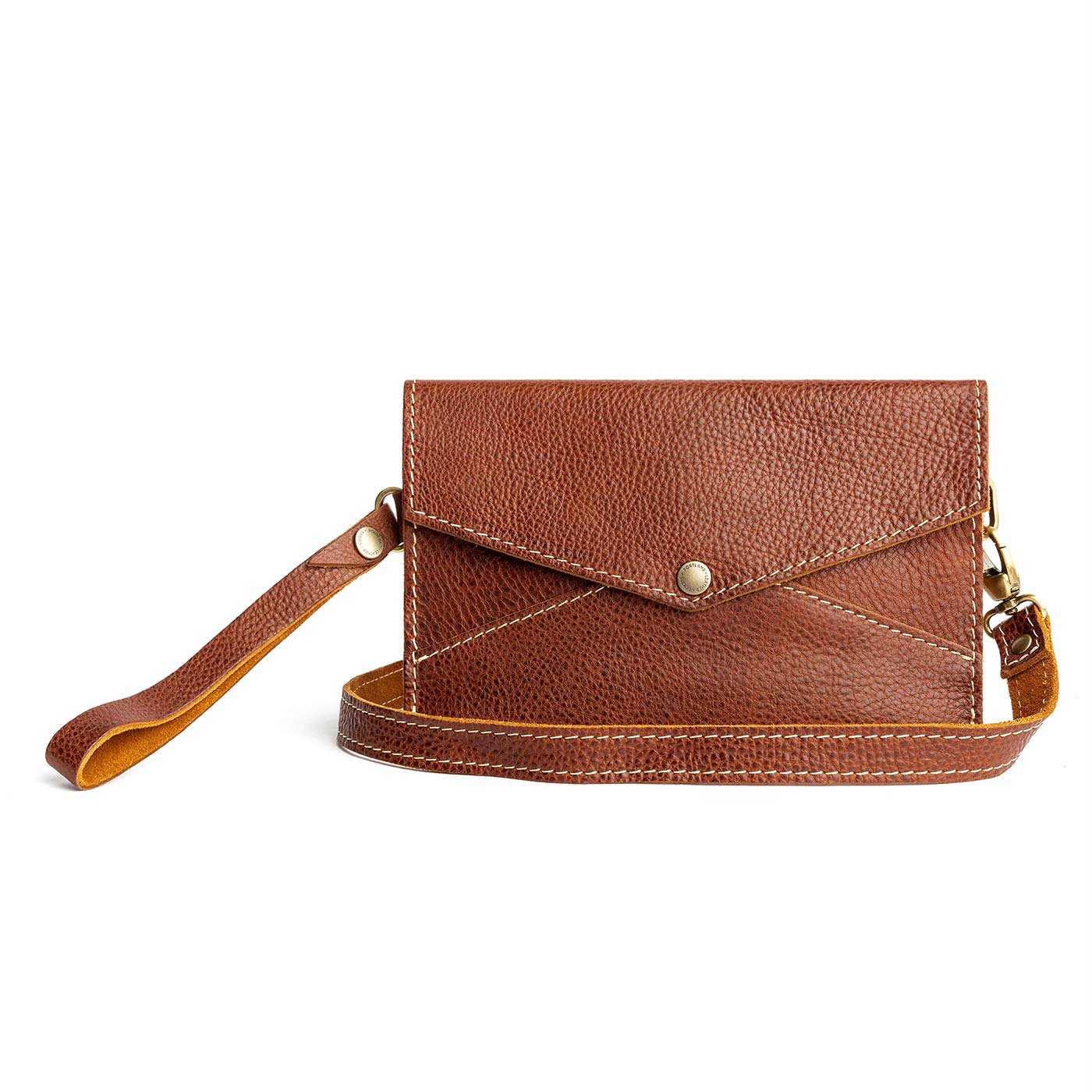 Small Leather Envelope Crossbody Purse Ginger