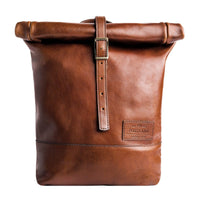 All Color: Nutmeg | Large leather rolltop backpack