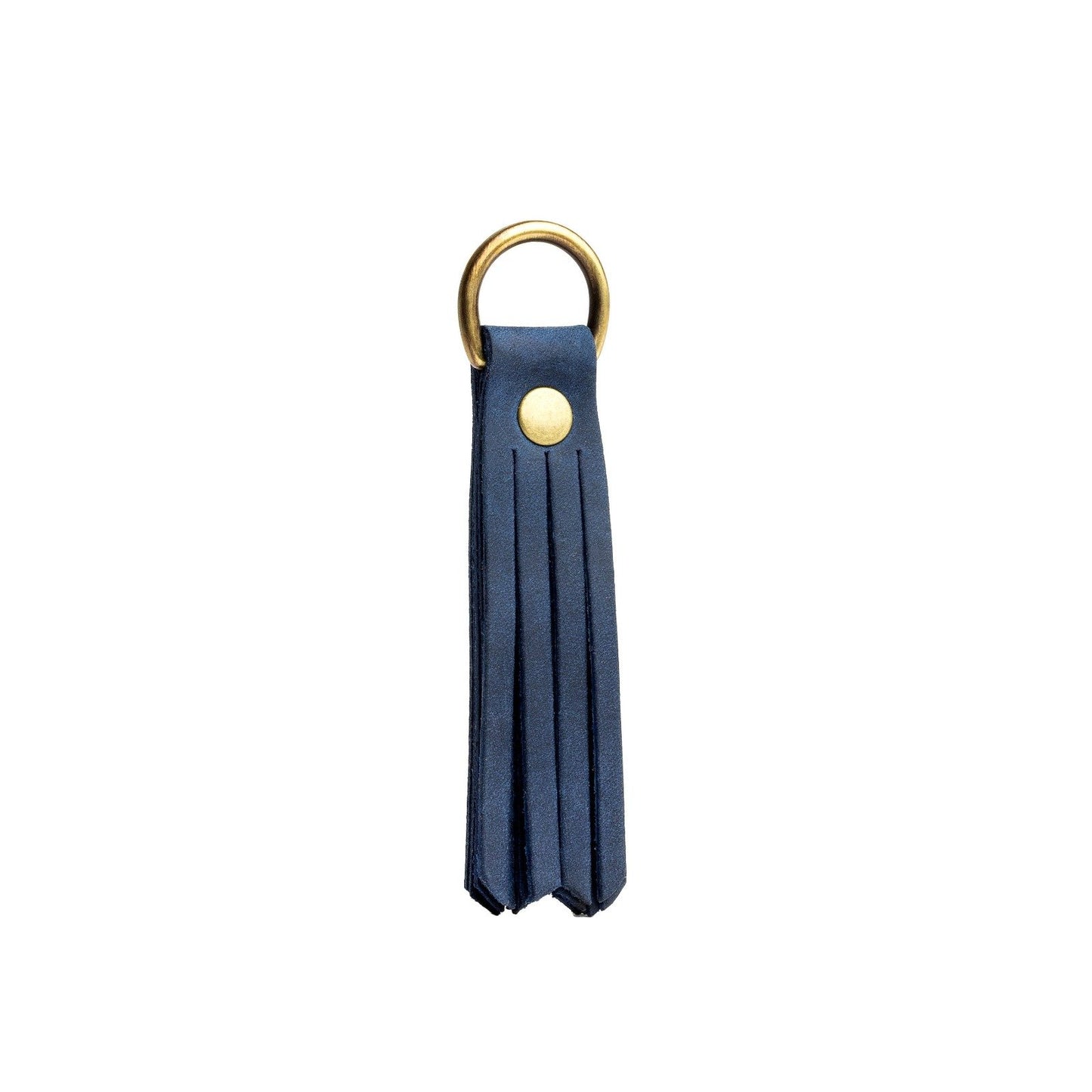 Deep Water*Small | slim leather tassel with brass ring