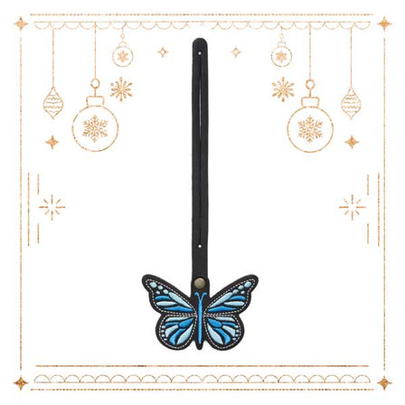 Shadow Black | Embroidered butterfly tassel accessory