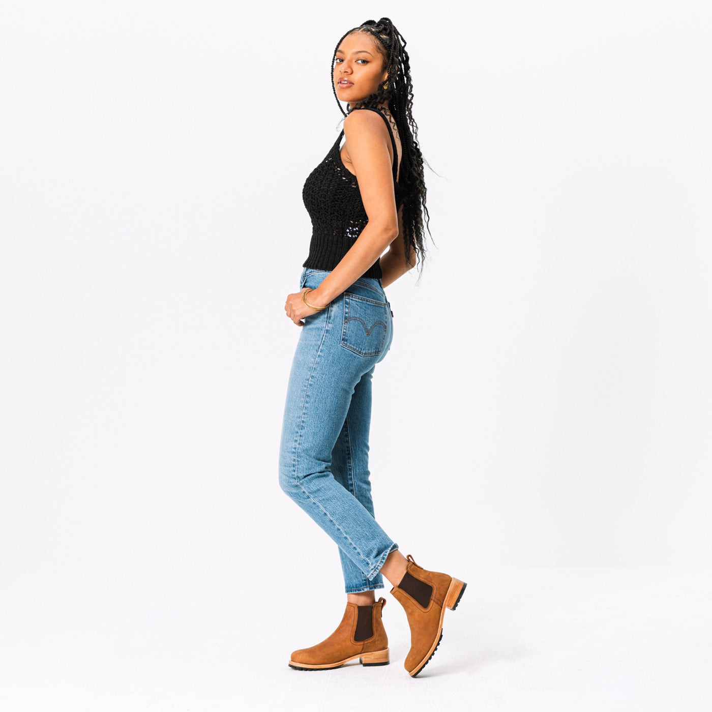 Denim hot sale chelsea boots