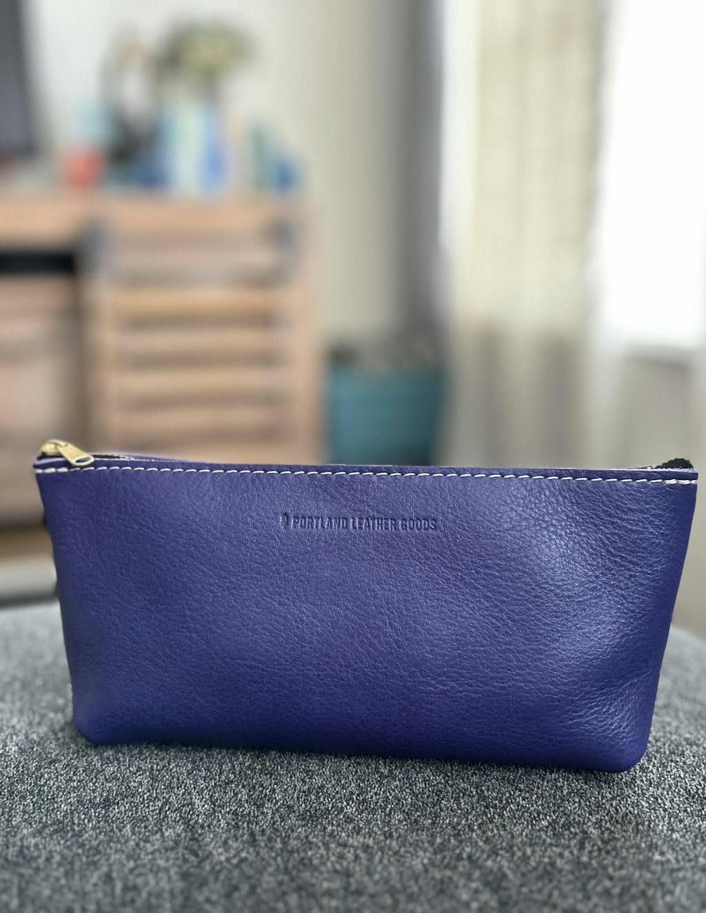 Portland deals Leather Goods Ballpark Pouch Nebula Blue Leather