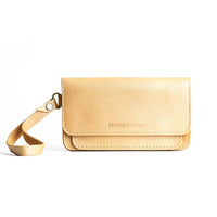 Champagne | Leather wallet clutch with wristlet and magnetic closure