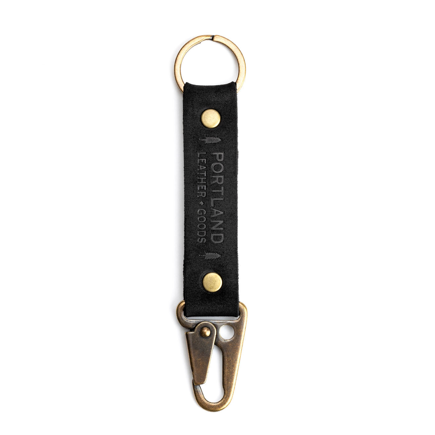 Shadow Black*Long| leather logo branded keychain 