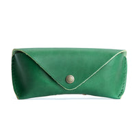 Cowboy Mint | Leather sunglasses case with snap closure