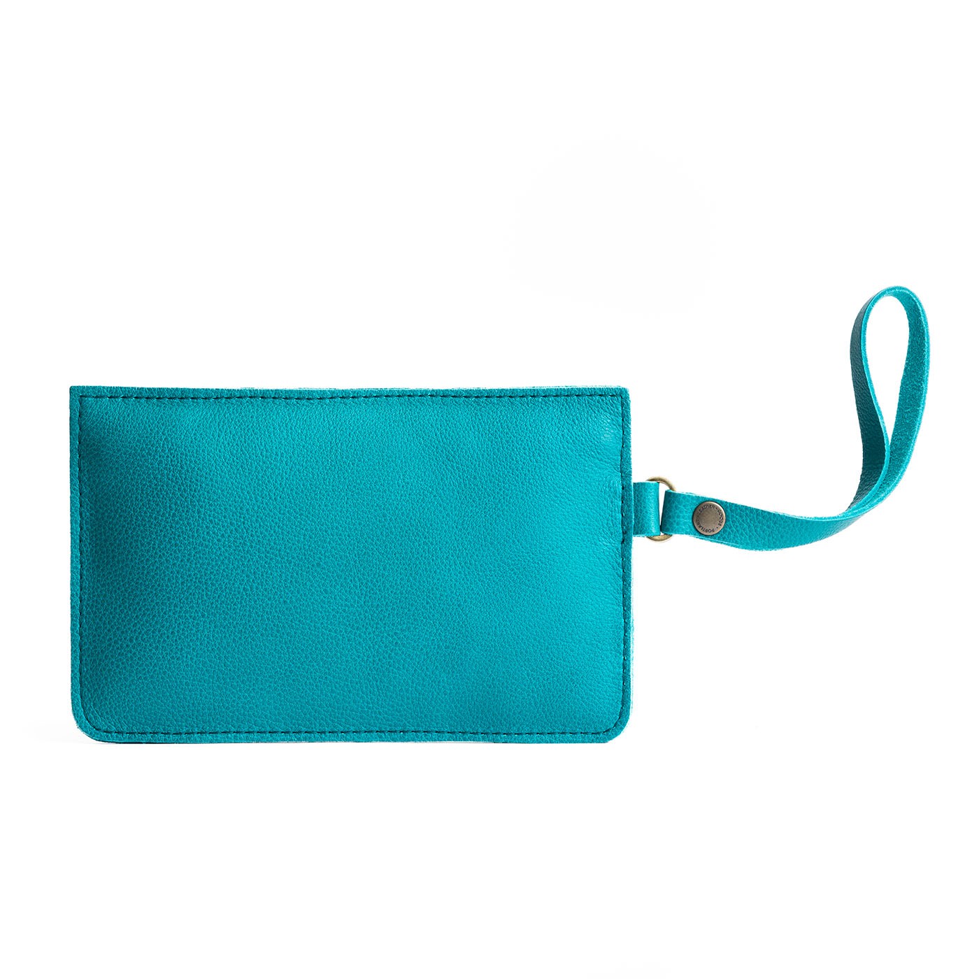 Baja | Flat leather pouch with zipper and wristlet backside