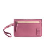 Foxglove | Flat leather pouch with zipper and wristlet