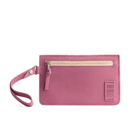 Foxglove | Flat leather pouch with zipper and wristlet