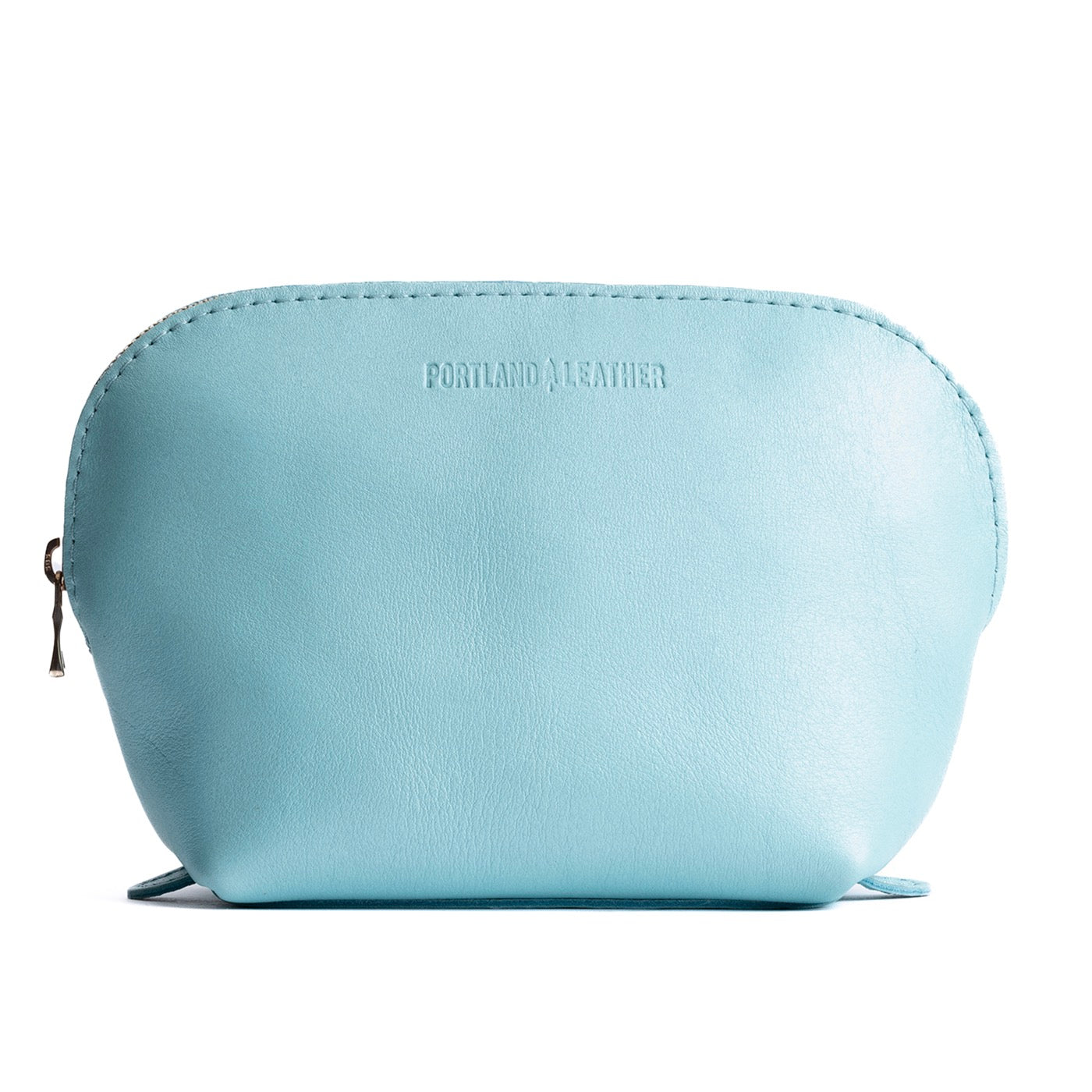 Cabo*Belladonna | Leather makeup bag with curved top zipper and flat bottom