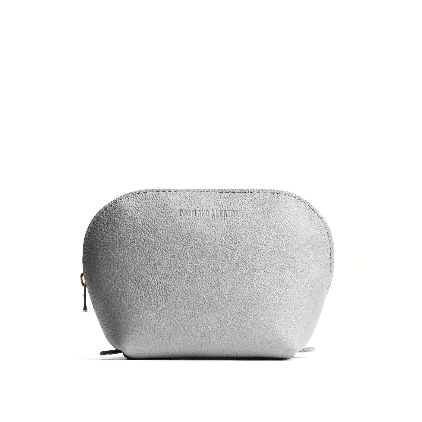 Nimbus*Belladonna | Leather makeup bag with curved top zipper and flat bottom