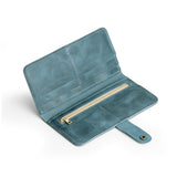 Aqua | Leather wallet with snap open