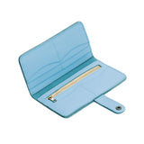 Glacial Blue | Leather wallet with snap open