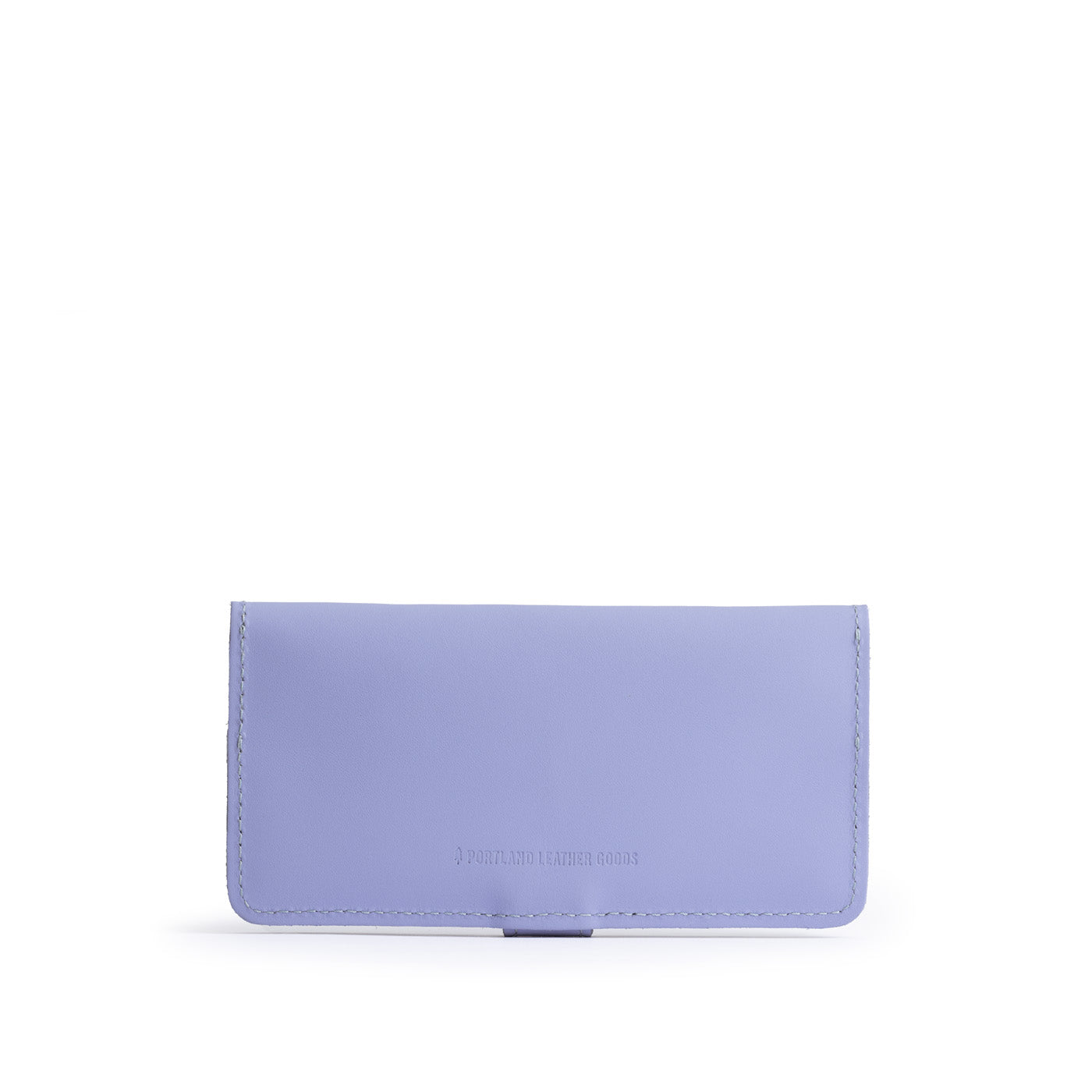 Jacaranda | Back of leather wallet with snap closed