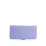 Jacaranda | Back of leather wallet with snap closed