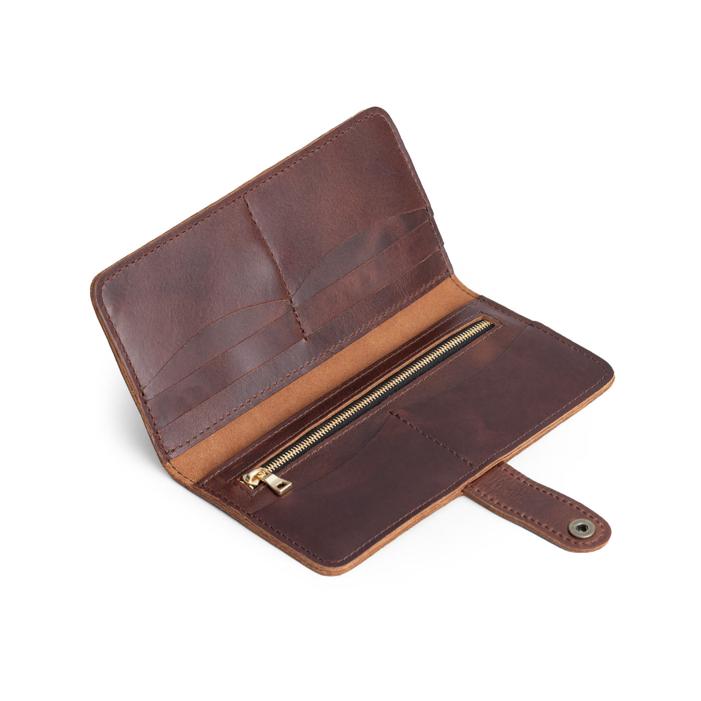 Timber | Leather wallet with snap open