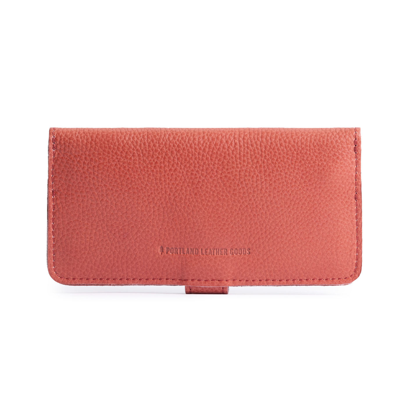 Watermelon | Back of leather wallet with snap closed