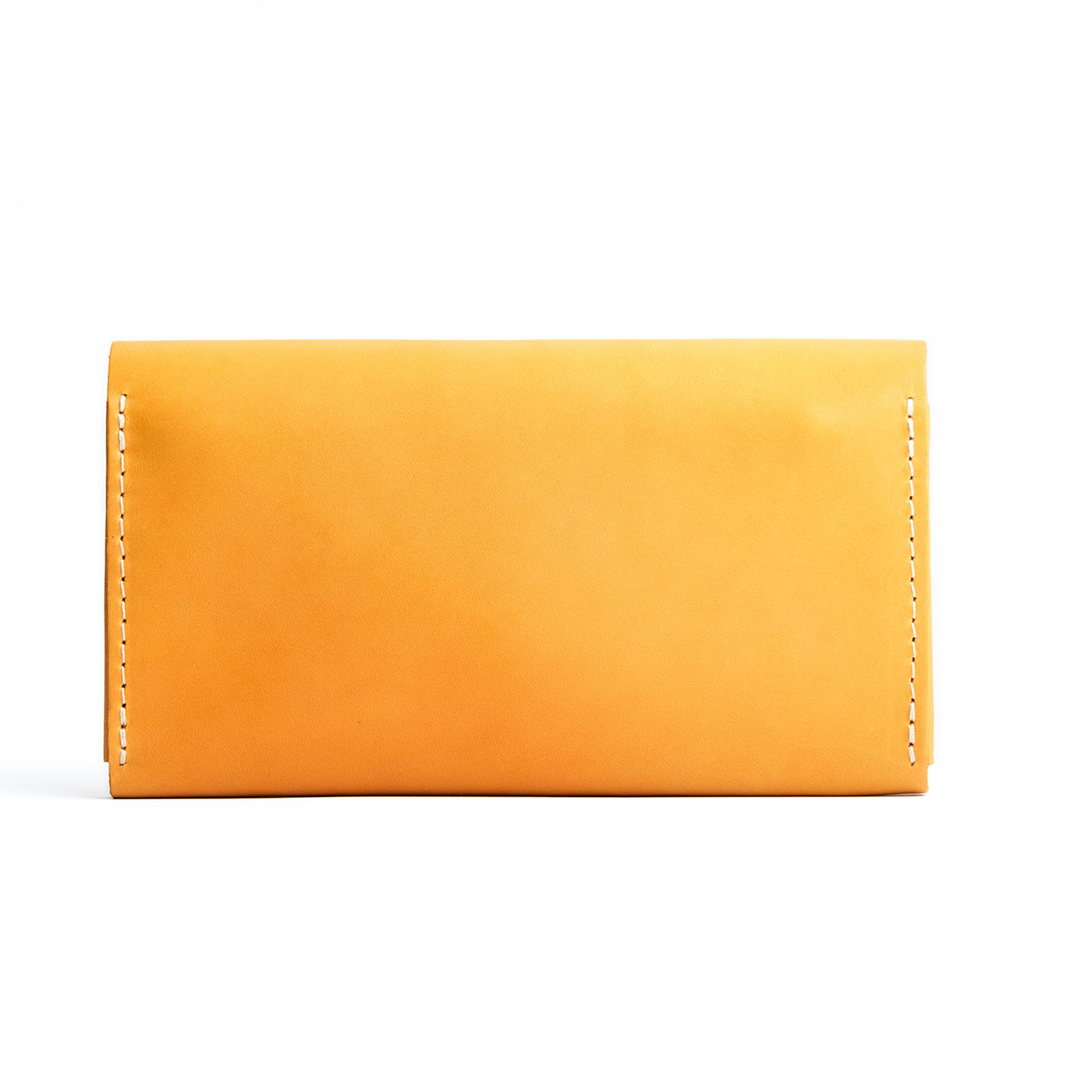 Sunflower | Backside of large leather wallet with snap closure