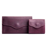 Plum | Comparison shot of Bozeman and Small Bozeman Wallets